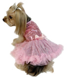 Pawpatu Pink Sequin Ruffle Petti Dress for Pets