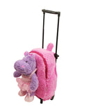 Popatu Kid's Hotpink Rolling Backpack with Removable Plush