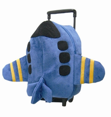 Blue Airplane Rolling Backpack - Popatu