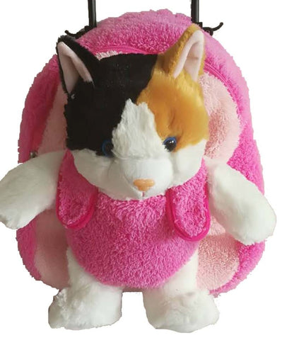 Popatu Girls HotPink Stuffed Animal Kitty Rolling Backpack - Popatu pageant and easter petti dress