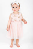 Popatu Baby Girls Pink Flower Embroidered Tulle Dress (ONLY 24M)