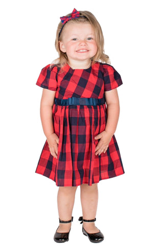 Baby Girls Red/Navy Plaid Dress