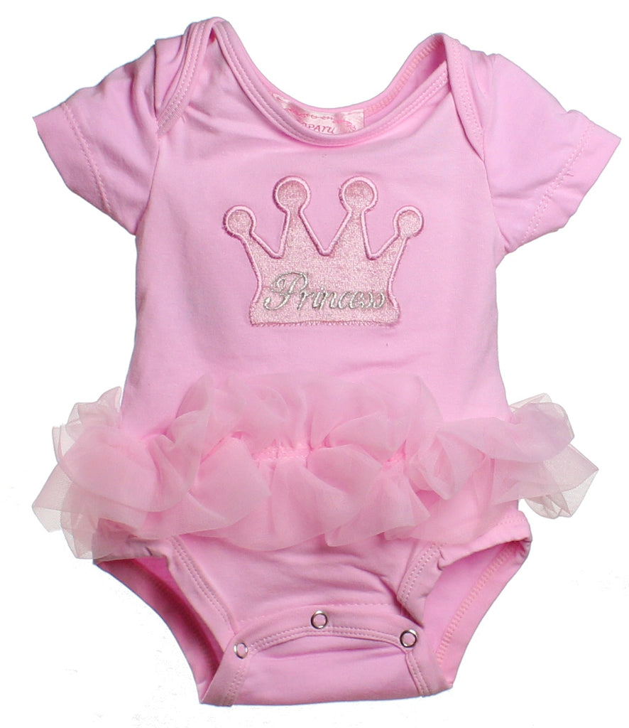 Popatu Baby Tutu Bodysuit Pink Princess Crown - Popatu