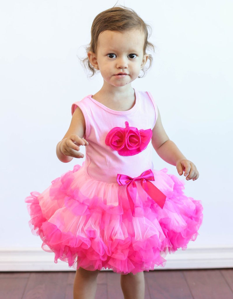 Popatu Baby Girls Hotpink Cupcake Ruffle Dress