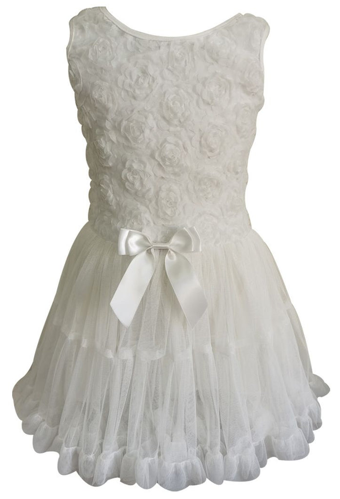Popatu Baby Girls White Spring Tutu Dress
