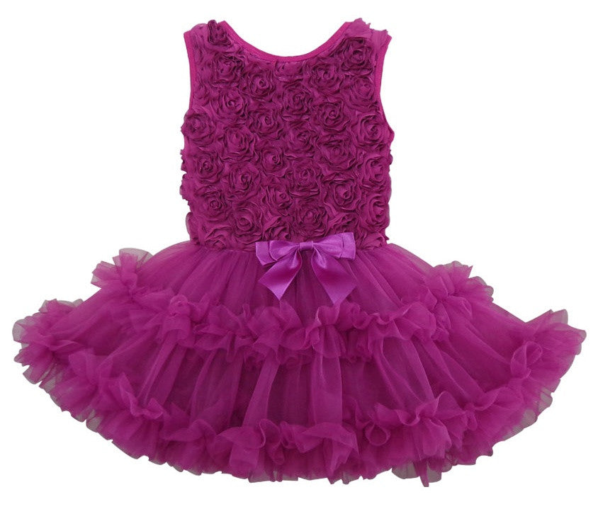 Popatu Baby Girls Purple Ruffle Dress