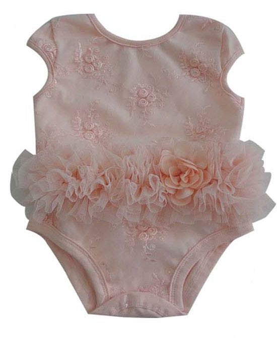 Popatu Baby Tutu Bodysuit Peach Flower - Popatu