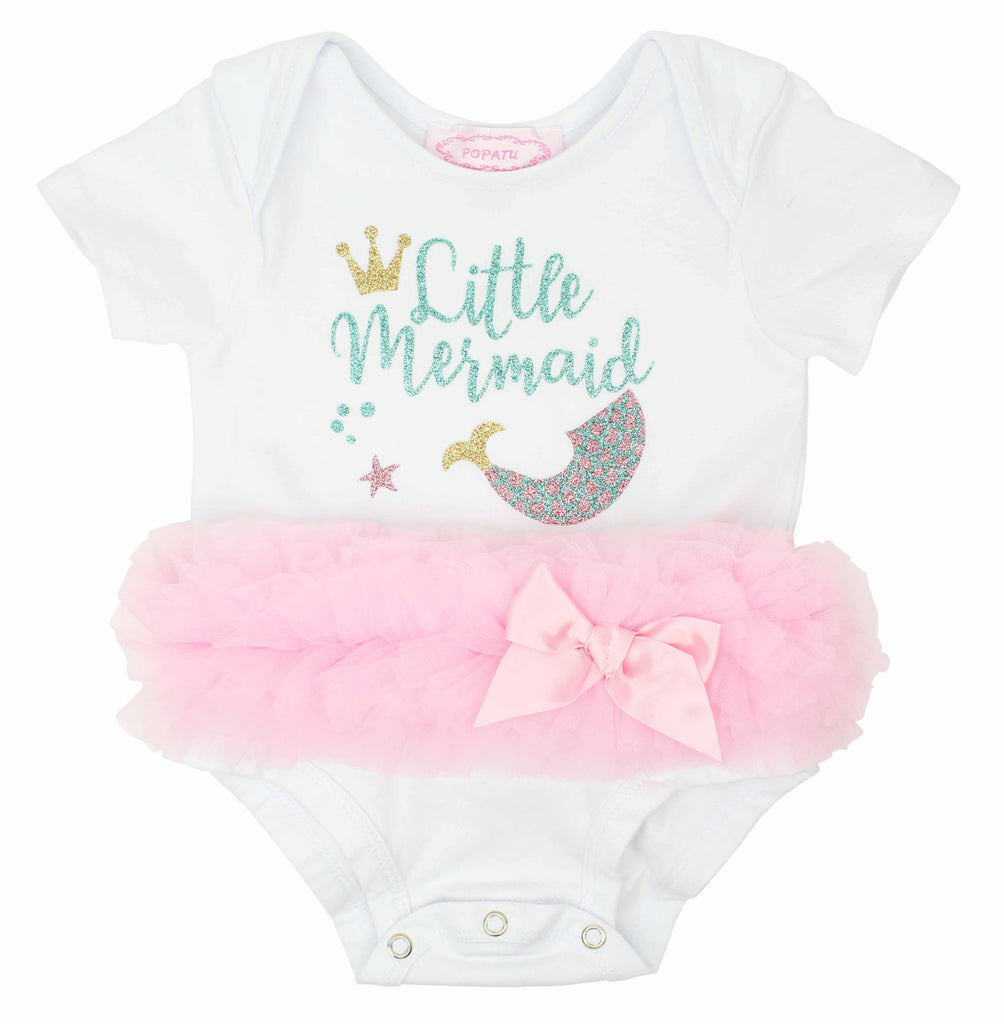 Popatu Baby Tutu Bodysuit Little Mermaid - Popatu pageant and easter petti dress