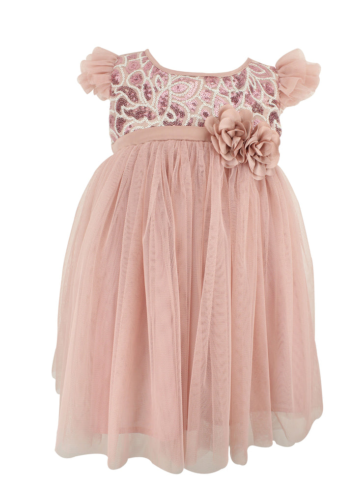 Popatu Little Girl's Floral Applique Dress