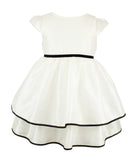 Popatu Little Girl's White Two-Tier Dress - Popatu pageant and easter petti dress