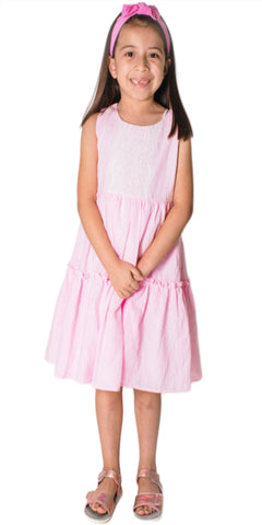 Popatu Baby Girl's Pink Gingham Check Dress