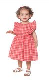 Popatu Baby & Little Girl's Red Plaid Pinafore Dress