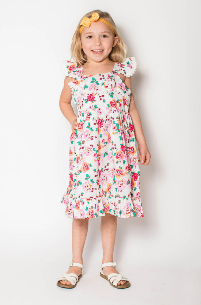 Popatu Baby & Little Gir'ls Multi Color Roses Ruffles Dress (Baby, Little Girls)