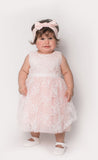Popatu Baby Girls Peach Lace Dress