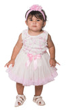 Little Girl's White and Pink Butterflies Tutu Dress