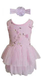 Popatu Baby Girls Pink Tulle Dress with Matching Headband