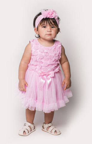 Popatu Baby Girls & Little Girls Pink Soutache Flowers Tutu Dress