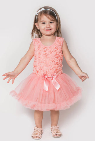 Popatu Baby Girls & Little Girls Peach Rosette Tutu Dress