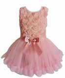 Little Girl's Peach Rosette Petti Tutu Dress