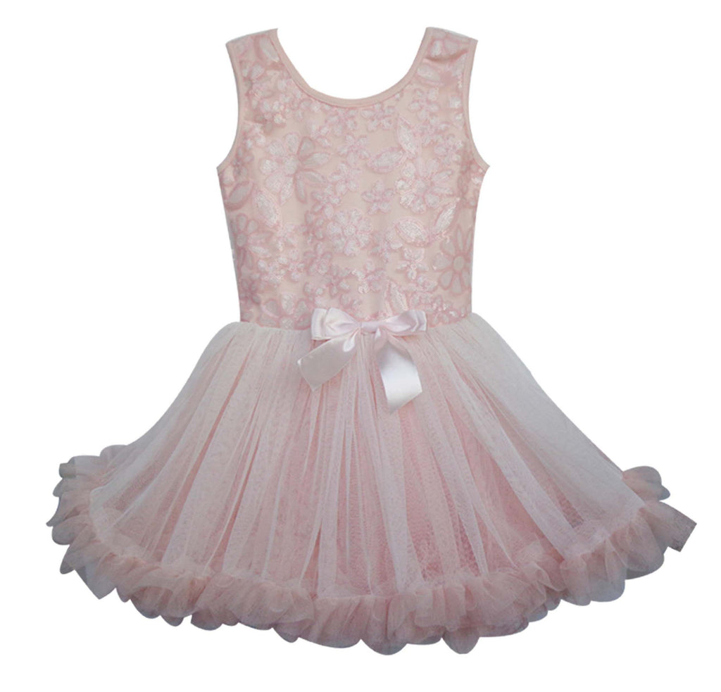 Popatu Little Girls  Peach Dasiy Ruffle Dress - Popatu