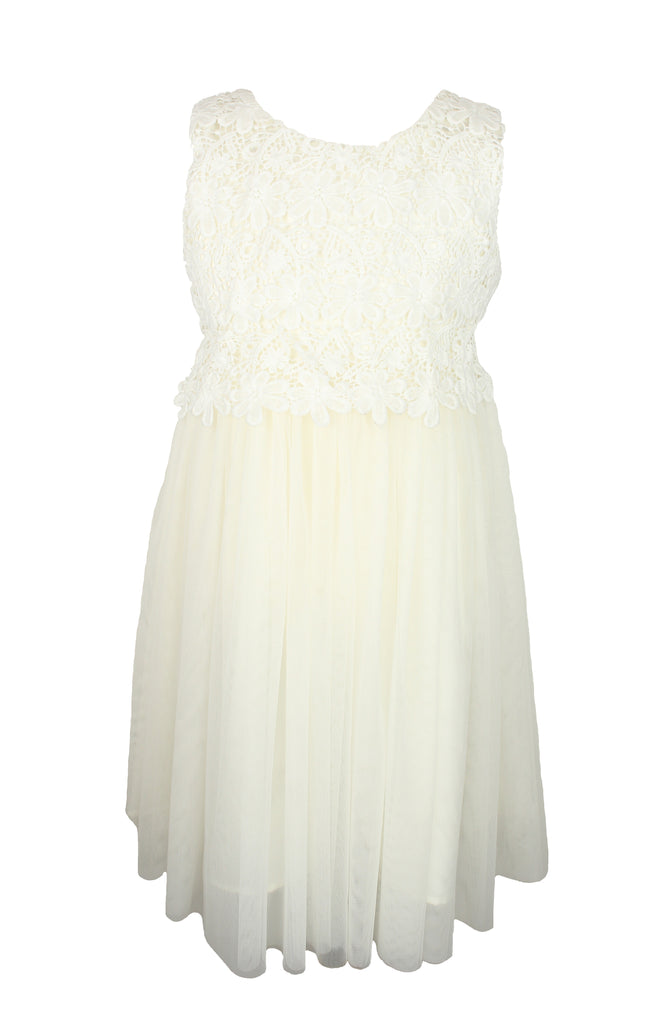 Popatu White Lace Dress - Popatu pageant and easter petti dress