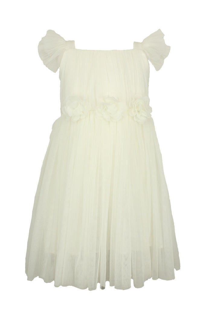 Popatu White Tulle Dress - Popatu pageant and easter petti dress