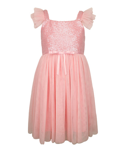Popatu Little Girls Sequin Tulle Dress - Popatu pageant and easter petti dress