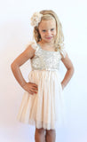 Popatu Little Girls Ivory Sequin Tulle Dress - Popatu