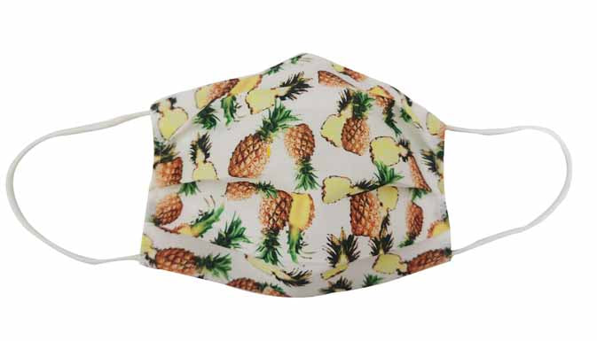 Adult-Pineapple Fabric Face mask - Popatu pageant and easter petti dress