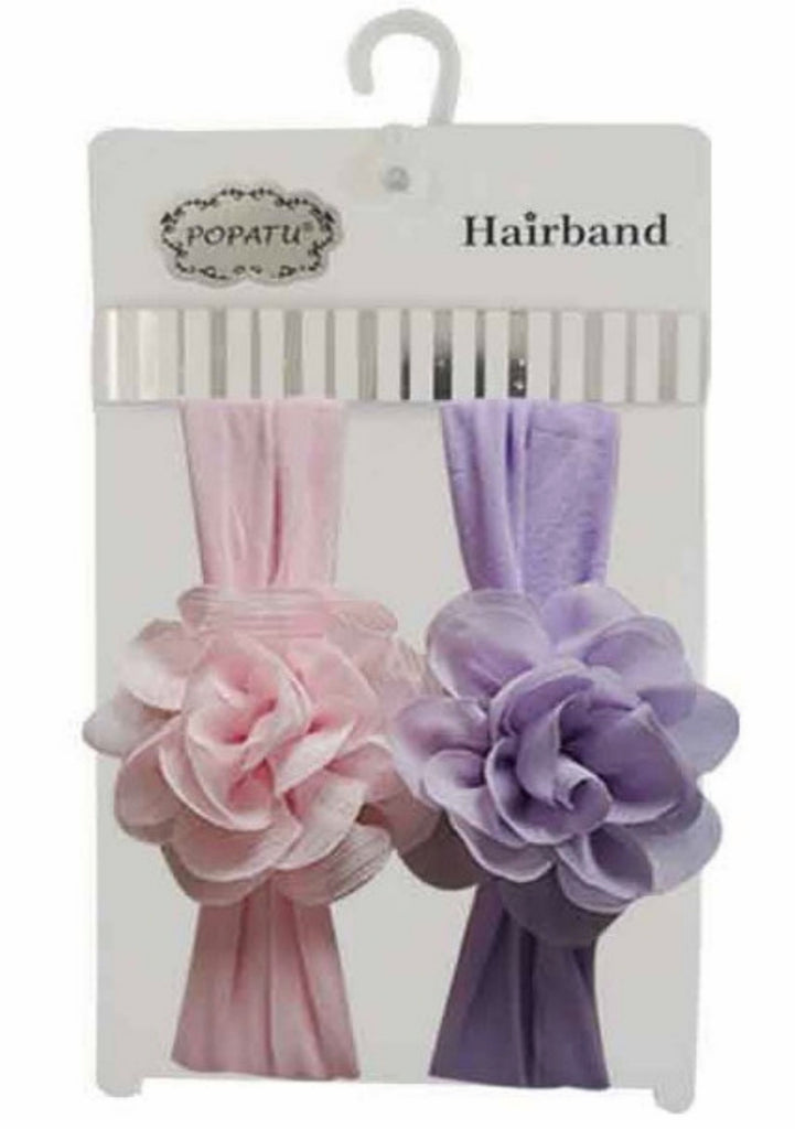 Baby Girl's Pink and Purple Flower Headband (Set of 2pcs)
