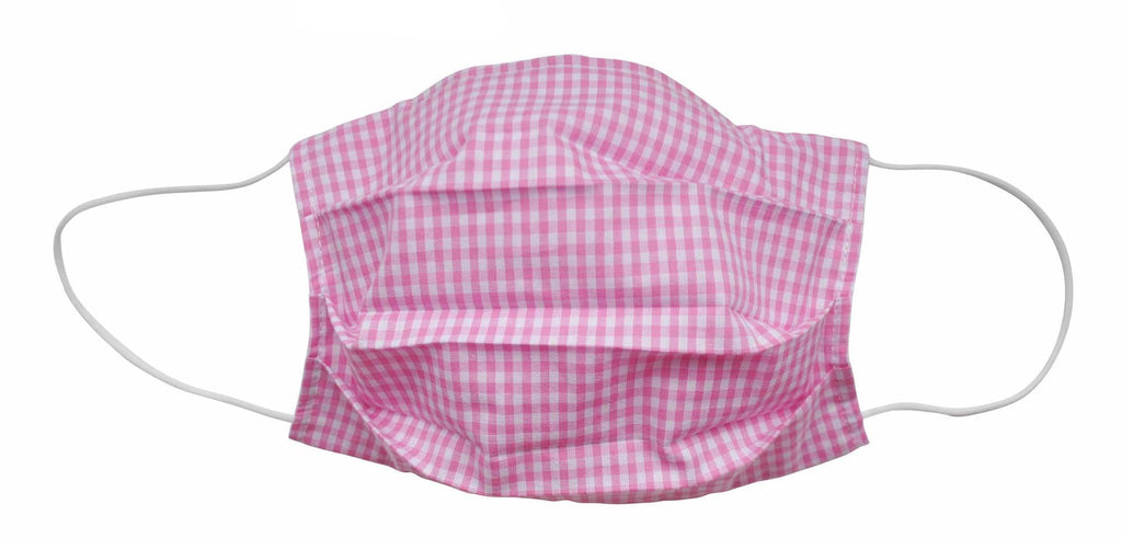 Popatu Pink Checkered Fabric Face Mask (Adult/Child) - Popatu pageant and easter petti dress