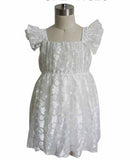 Popatu Baby Girls & Little Girls White Flutter Sleeve Lace Dress