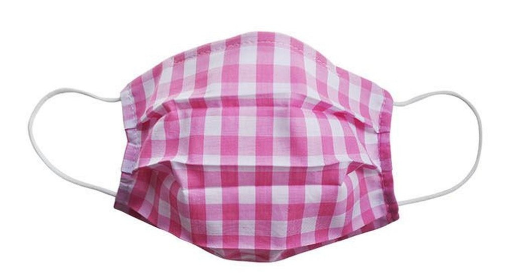 Pink Checkered Fabric Face Mask (Adult/Child Sizes) - Popatu pageant and easter petti dress