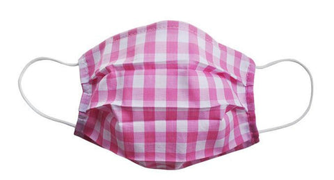 Pink Checkered Fabric Face Mask (Adult/Child Sizes) - Popatu pageant and easter petti dress