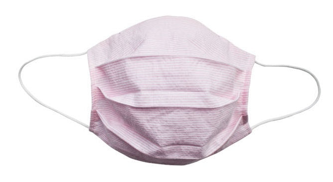 Adult- Light Pink Stripes Face Mask - Popatu pageant and easter petti dress