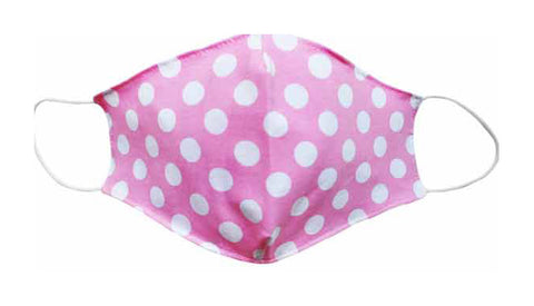 Adult- Polka dot Pink Fabric Face mask - Popatu pageant and easter petti dress