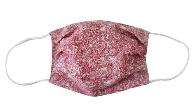 Red/White paisley Fabric Face Mask (Adult/Child) - Popatu pageant and easter petti dress