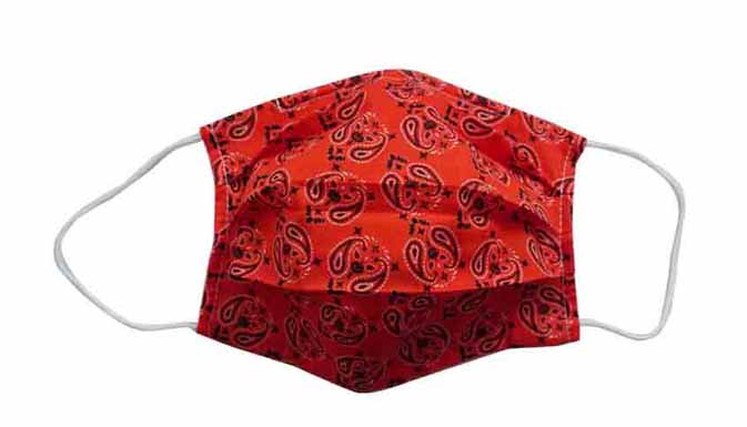 Red Paisley Fabric Face Mask (Adult/Child) - Popatu pageant and easter petti dress