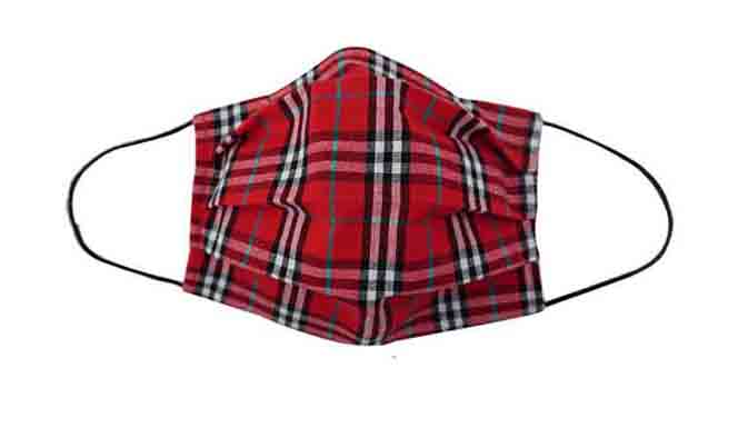Red Checker Fabric Face Mask (Adult)