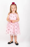 Popatu Baby Girls Pink Floral Dress With Flower Petals