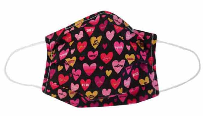 Valentine heart Fabric Face Mask (Adult/Child)