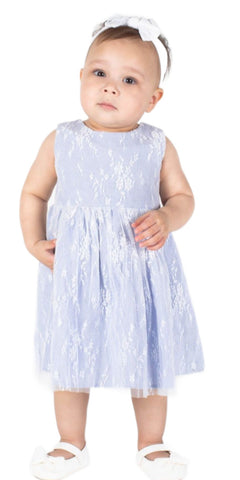 Baby Girl's Blue Lace Overlay Dress, 24M Baby Girl's Blue Lace Overlay Dress, 24M