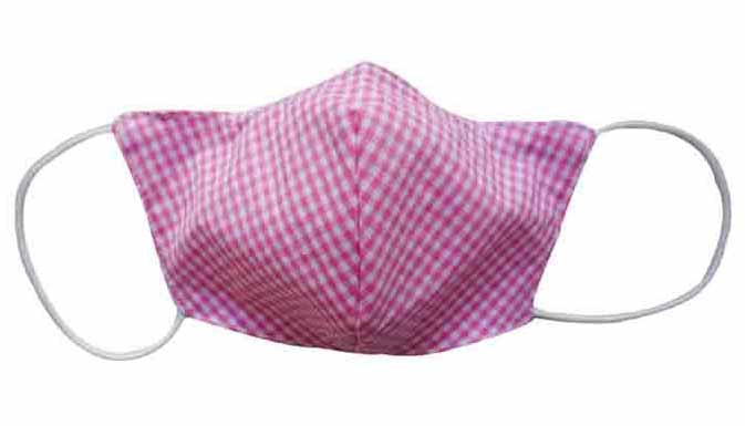 Pink Checker Fabric Face Mask (Adult/Child)