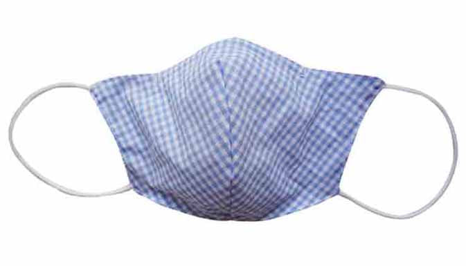 Blue Checker Fabric Face Mask (Adult/Child)