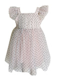 Popatu Baby Girls Light Peach Swiss Dot Tulle Dress