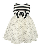 Little Girls Black and White Big Bow Tulle Dress - Popatu