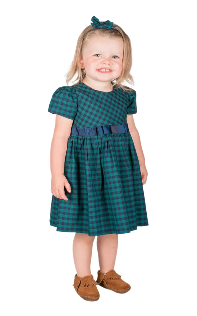 Baby Girl's Green Checkered Dress