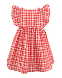 Popatu Baby Girls Red Plaid Pinafore Dress