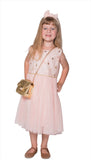 Popatu Baby Girl's & Little Girl's Peach Tulle Dress with Sequins Embellished Bodice