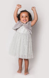 Popatu Little Girl's Tulle Dress with Faux Fur Bolero